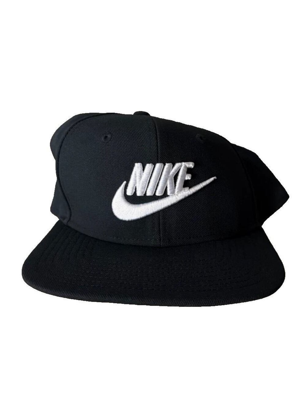 Nike Pro Cap Black White Futura Logo Snapback Hat Adult S/M Dri-FIT New
